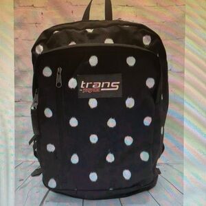 Jansport Trans black and white polka dot laptop backpack